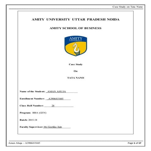 case study on tata nano 