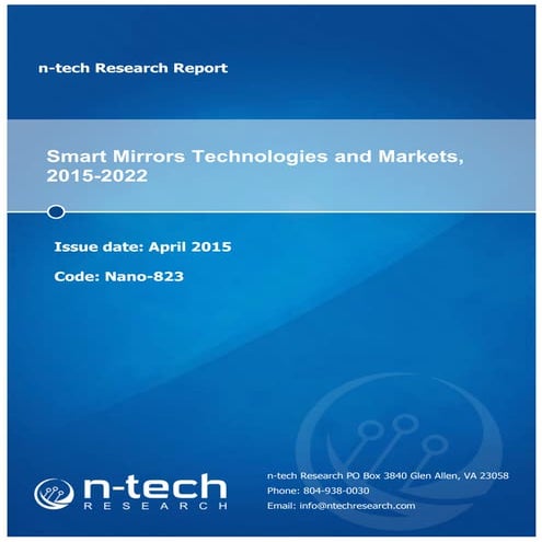 Smart Mirrors Technologies and Markets, 2015-2022