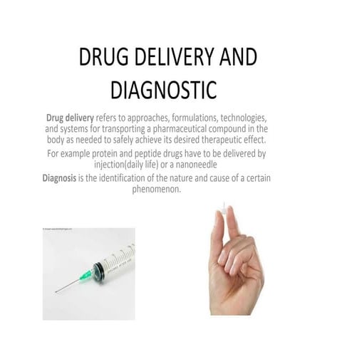 nanotechnology in drug delivery and diagnostic 