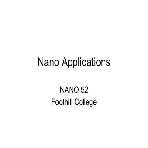 Nanoapplications
