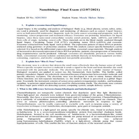 Nanobiology final exam (mesele)