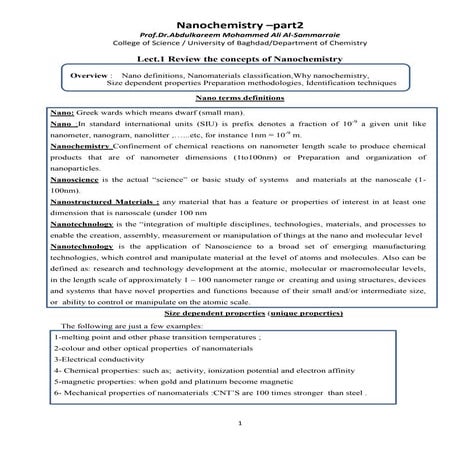 Nanochemistry lectures part2