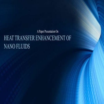 heat transfer enhancement of Nano fluids