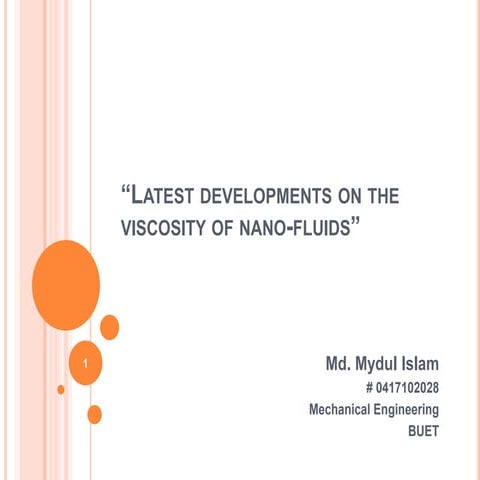 Nano-Fluid Viscosity [review]