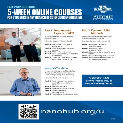 NanoHUB courses - Fall 2012