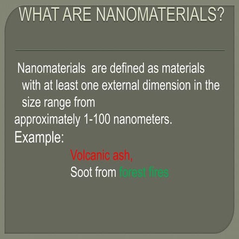 preparation of Nanomaterials