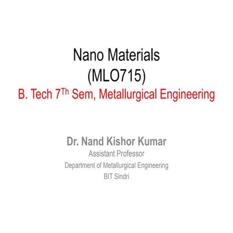Nano Materials-M1.pdf, nanotechnology, nanoparticles, carbon nanotubes