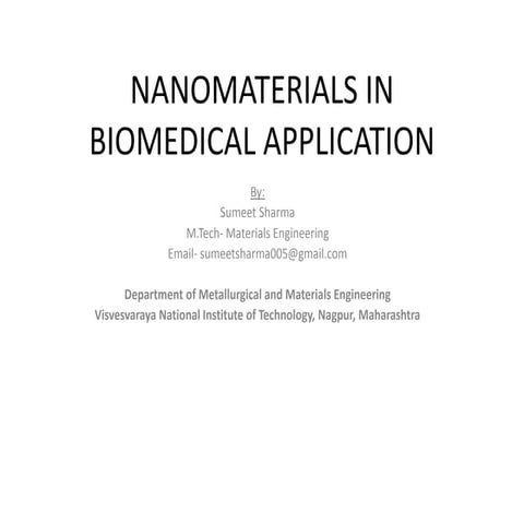 Nanomaterials in biomedical application