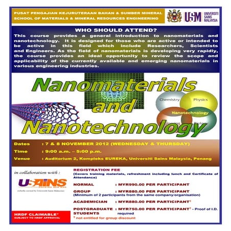 Nanomaterials & Nanotechnology Course November 2012