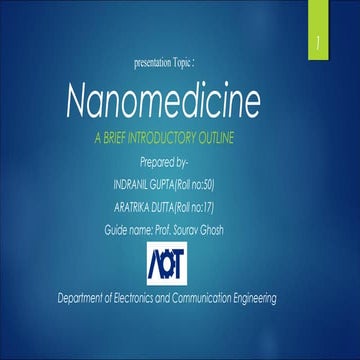 Nanomedicine- a brief introductory outline