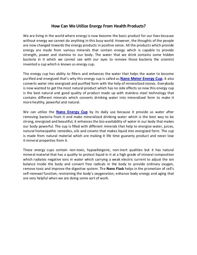 nanometer energy cup