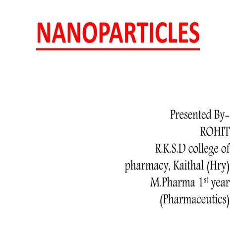 Nanoparticles AS AN TARGETTED DRUG DELIVERY SYSTEM