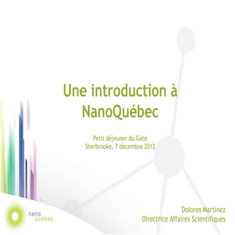 Une Introduction à NanoQuébec