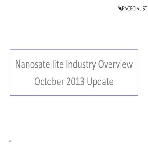 Nanosatellite Industry Overview