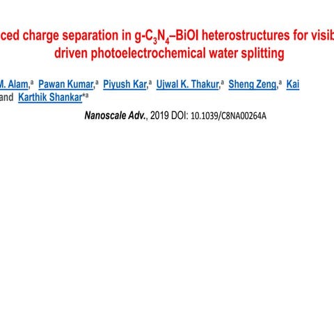 Enhanced charge separation in g-C3N4–BiOI heterostructures for visible ...