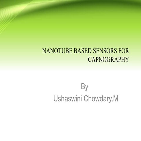 Nano tube based sensors for Capnography
