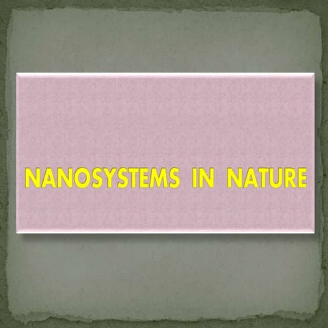 Nanosystems  in  nature