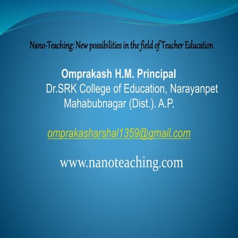 Nanoteaching Bhopal PPT