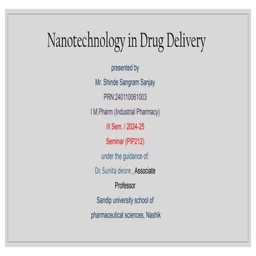 Nanotechnology in drug delivery masters of.pptx