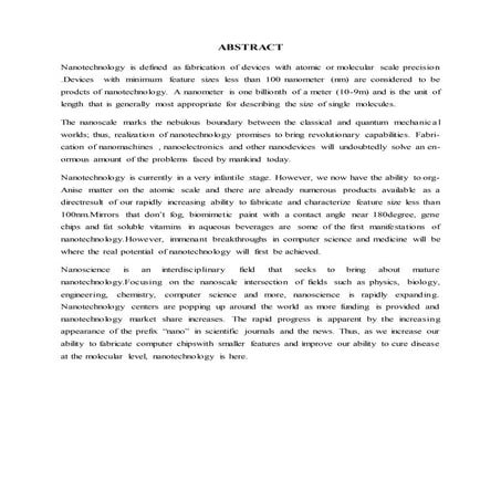Nano technology 6 abstract