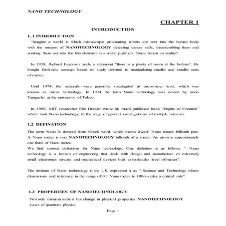 Nano technology 7 smnr report