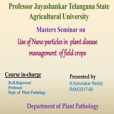 Nano technology in plant pathology
