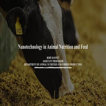 Nanotechnology in Animal Nutrition and Animal Feed. | PDF
