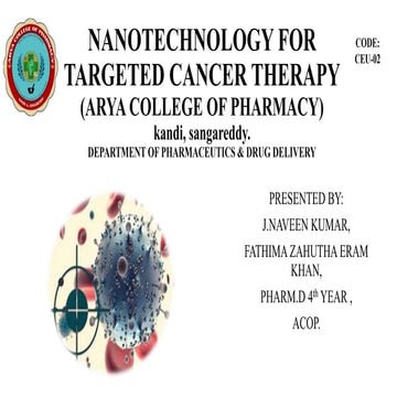 Nanotechnology for targeted cancer therapy