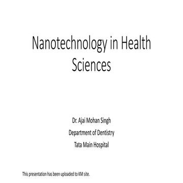 Nanotechnology in Health Sciences