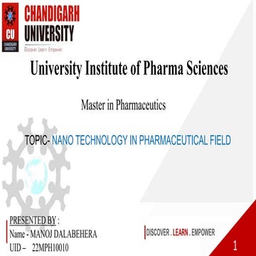 Nanotechnology in Pharmaceutical Field Slideshare