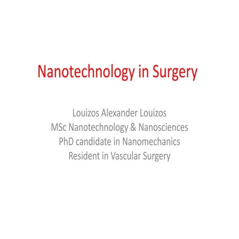 Nanotechnology in surgery