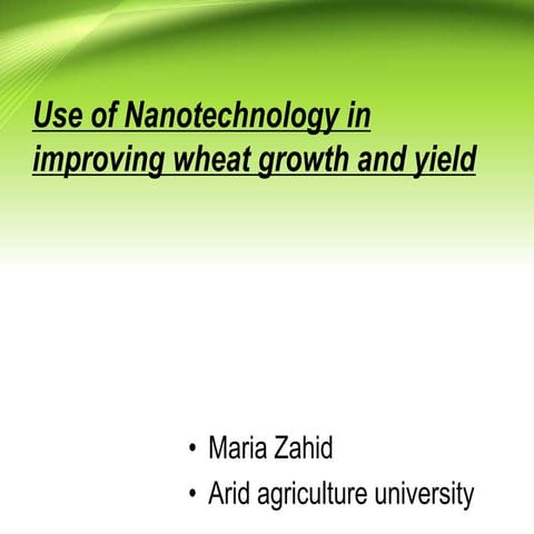 USE OF Nanotechnology in wheat crop