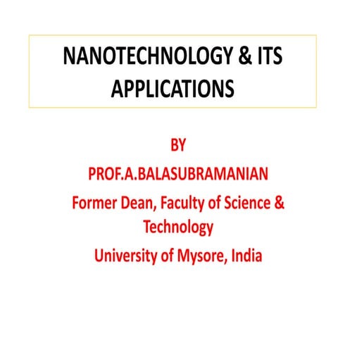 Nanotechnology & its applications