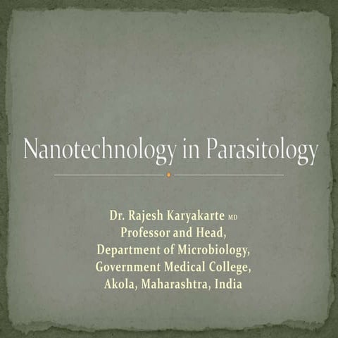 Nanotechnology parasitology 20111112