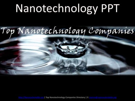 Nanotechnology ppt | PPTX | Chemistry | Science