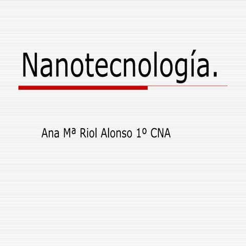 NanotecnologíA