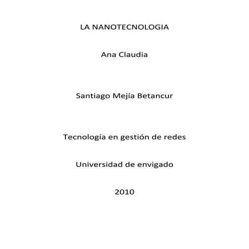Nanotecnología s
