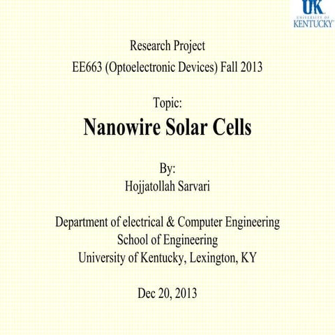 Nanowire Solar Cells