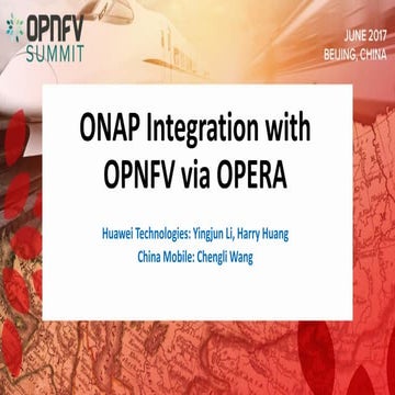 ONAP integration with opnfv via opera 