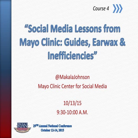 Social Media Lessons from Mayo Clinic: Guides, Earwax & Inefficiencies