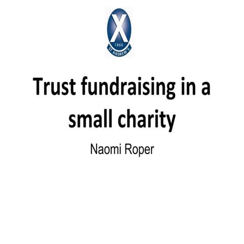 Growing a trust fundraising strategy from scratch | PDF