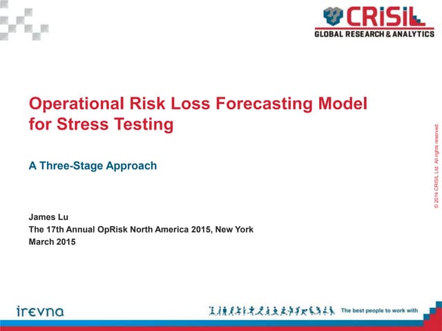 Operational Risk Loss Forecasting Model for Stress Testing