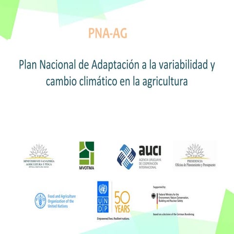 Plan Nacional de Adaptación (PNA) a la variabilidad y cambio climático ...