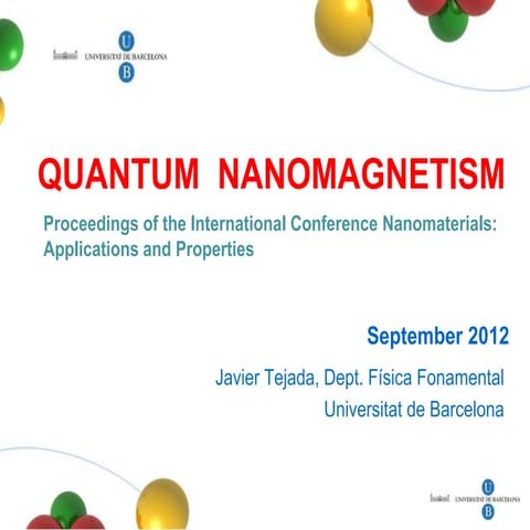 Quantum  Nanomagnetism