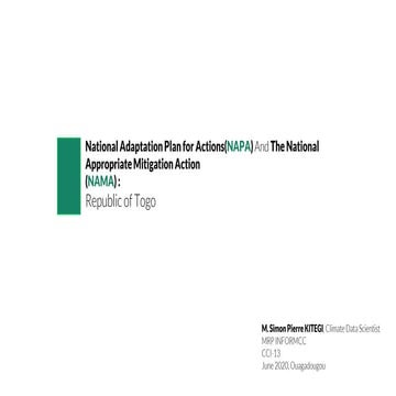 National Adaptation Plan for Actions(NAPA) And The National Appropriate Mitig...