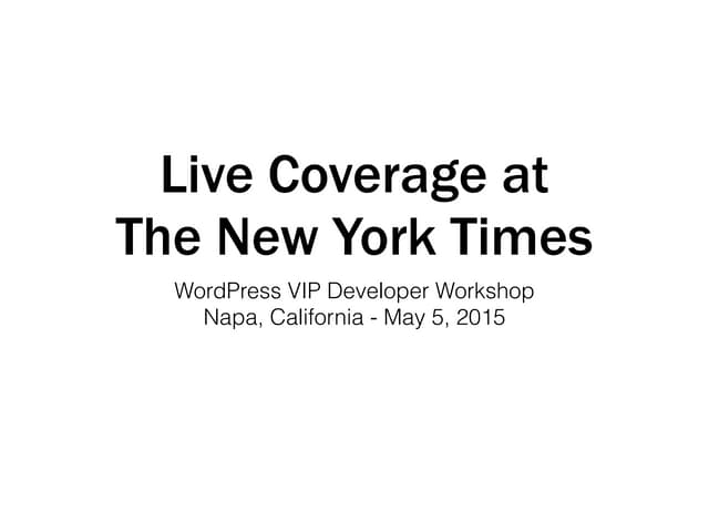 Live Coverage at The New York Times