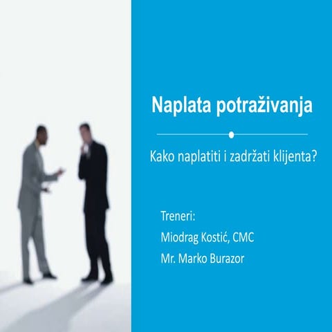 Naplata potrazivanja obuka naplate dugovanja trening prodavaca