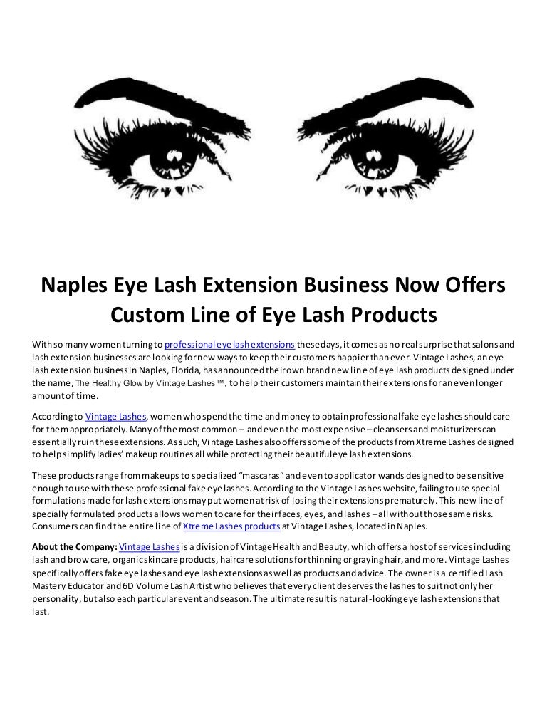 Naples Eye Lash Extension Business Now Offers Custom Line Of Eye Lash