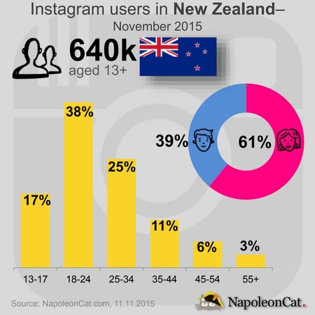Instagram users in New Zealand - November 2015