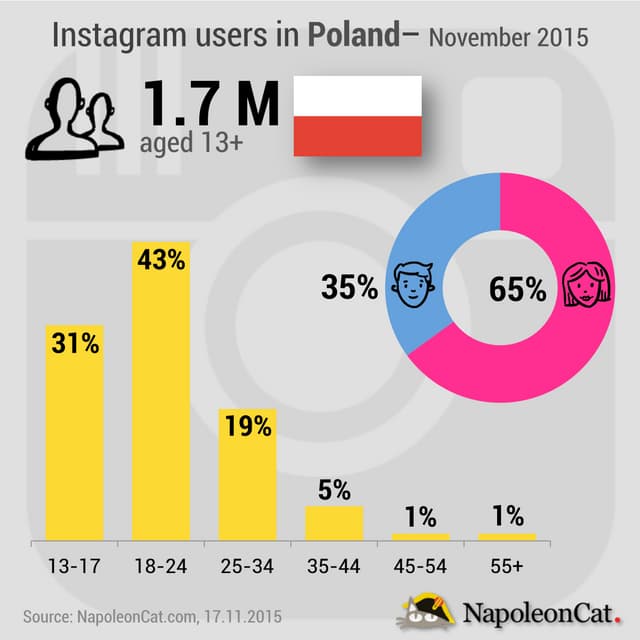 Instagram users in Poland - November 2015